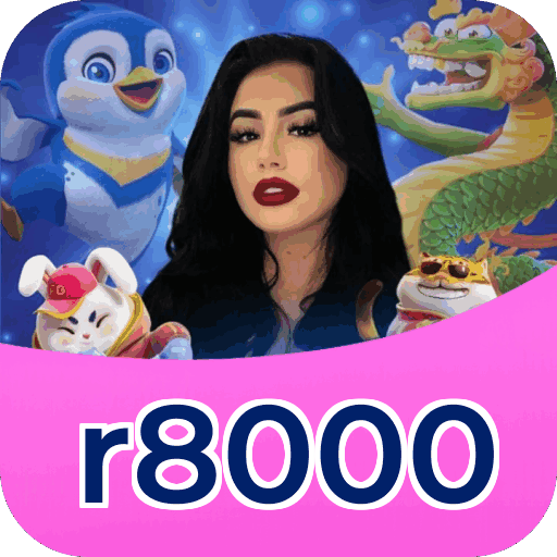 Interface do aplicativo r8000 mostrando jogos disponíveis no iOS e Android